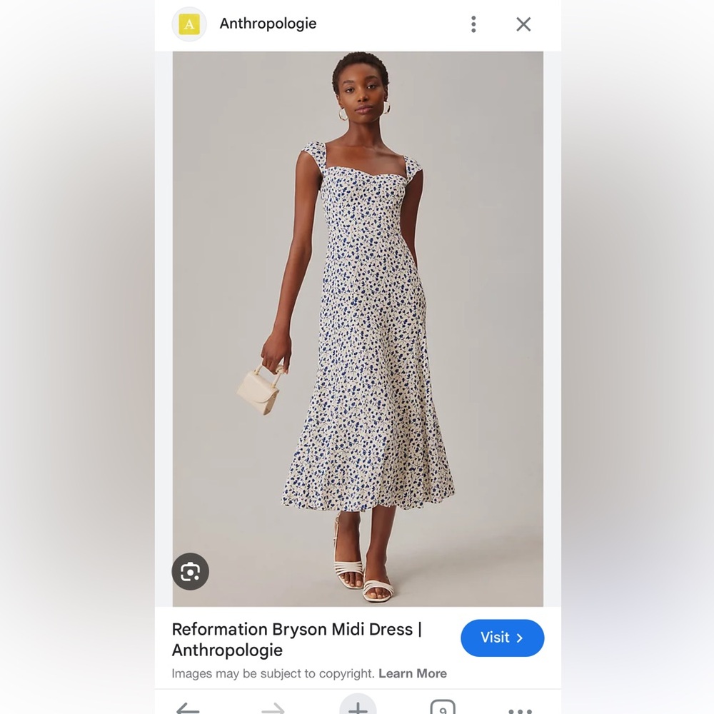 Reformation Bryson Midi dress size 12 (worn once!)